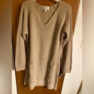 Very pretty camel/tan color ladies long sleeve sweater dress size XL by Say What
